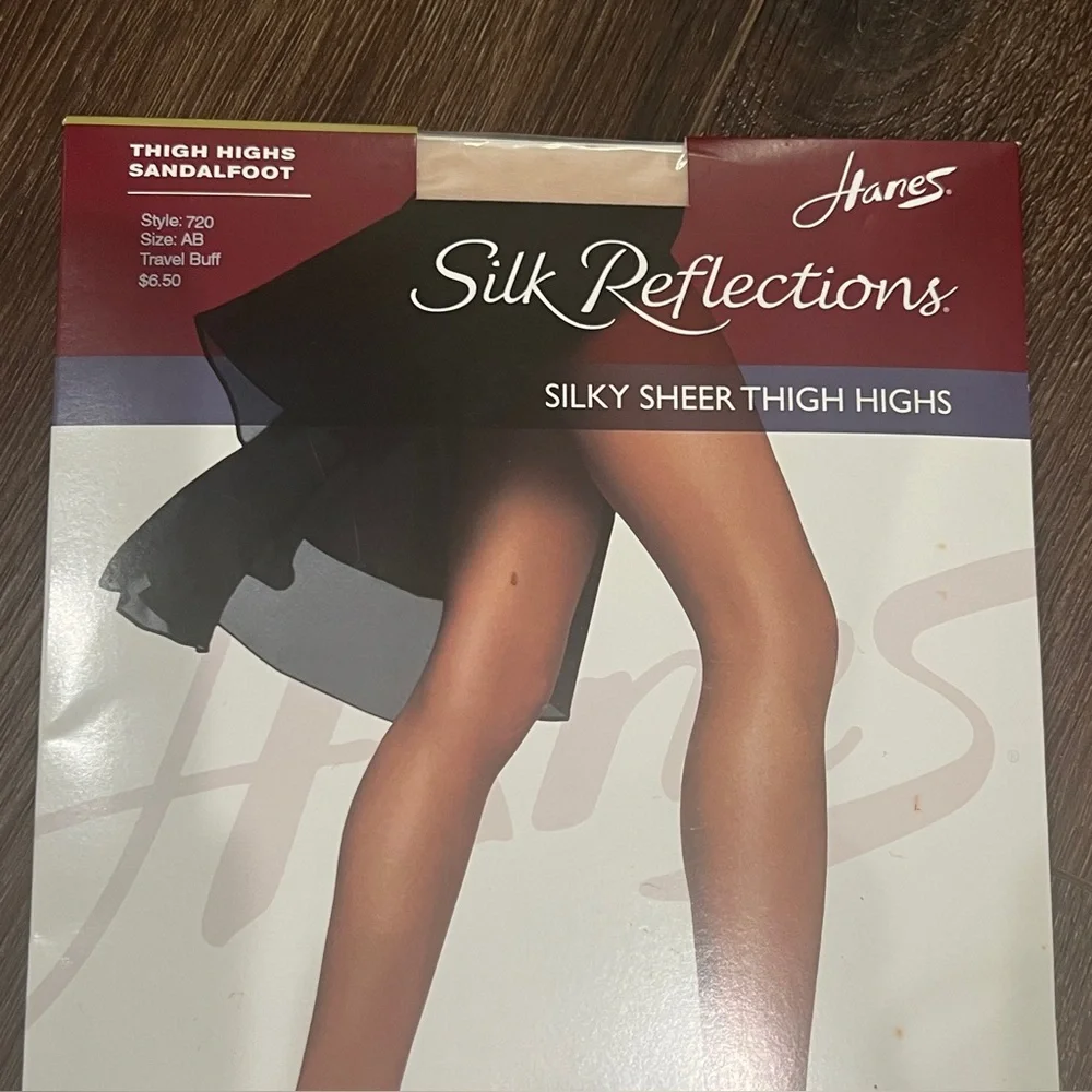 Hanes Silk Reflections Silky Sheer Thigh Highs - Nude